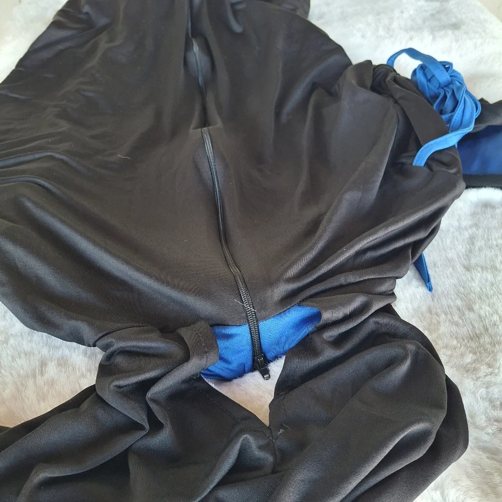 Halloween Dragon Ninja Leg Avenue Costume Blue Black XL Hooded Long Sleeve - Picture 6 of 10